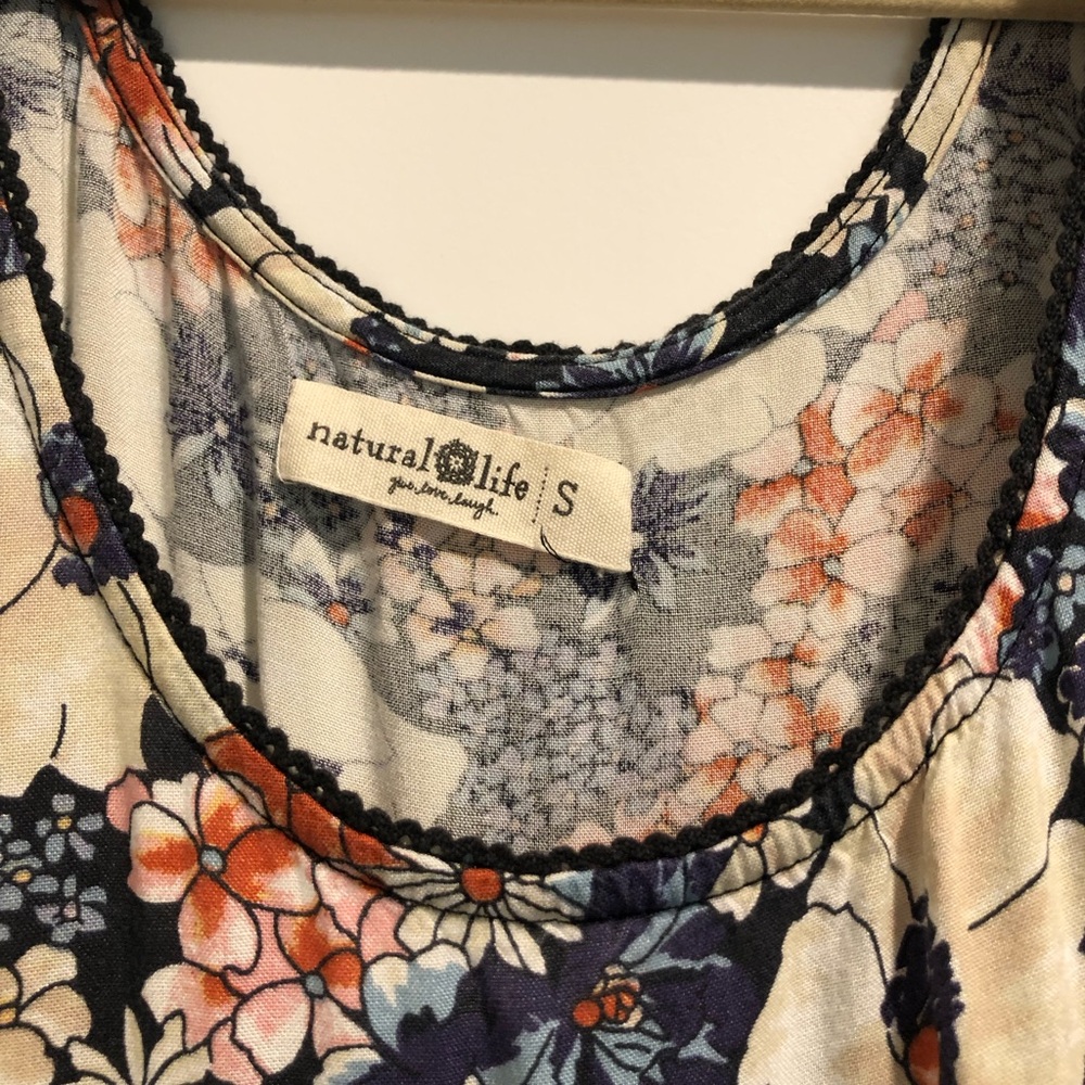 NATURAL LIFE Floral Maxi Dress - Navy and Cream Size small - Picture 5 of 6